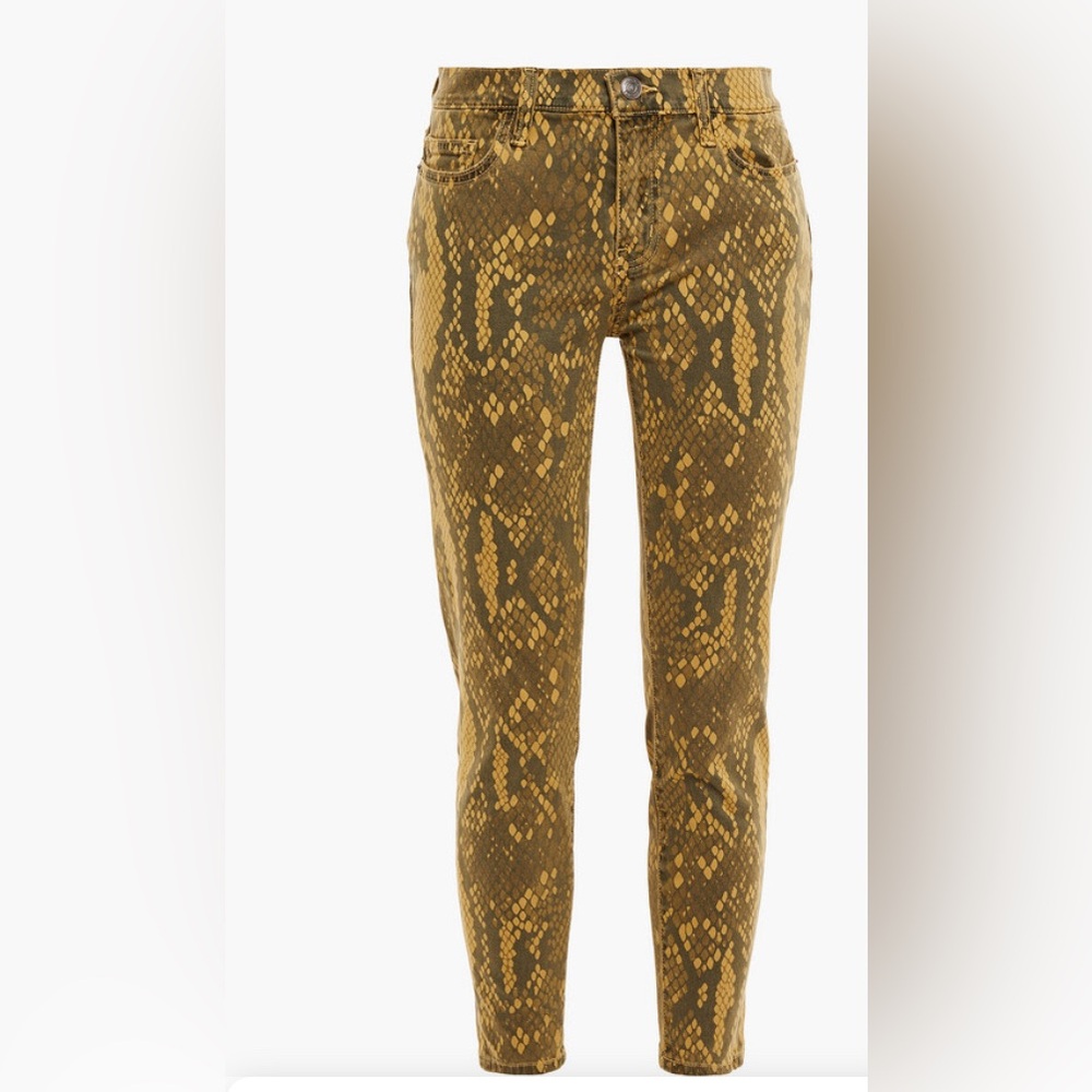 CURRENT ELLIOT, MUSTARD YELLOW & black snake jeans, size 28, never worn.